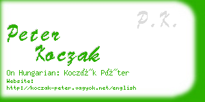 peter koczak business card